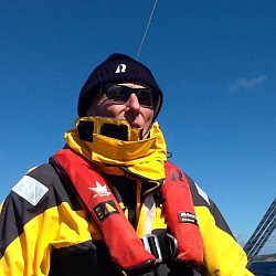 First sail, wind 10 m/sec.