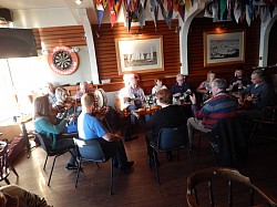 Musicians at the local boat club
